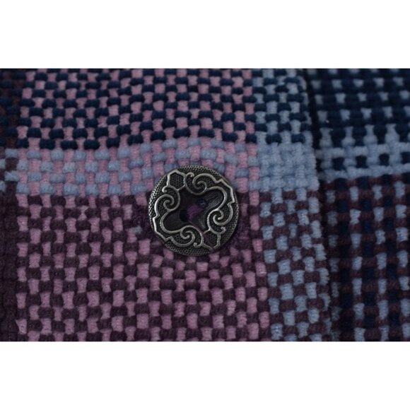 Vintage 80s Acrylic Plaid Boxy‎ Polyester Jacket size 10P - Picture 7 of 10